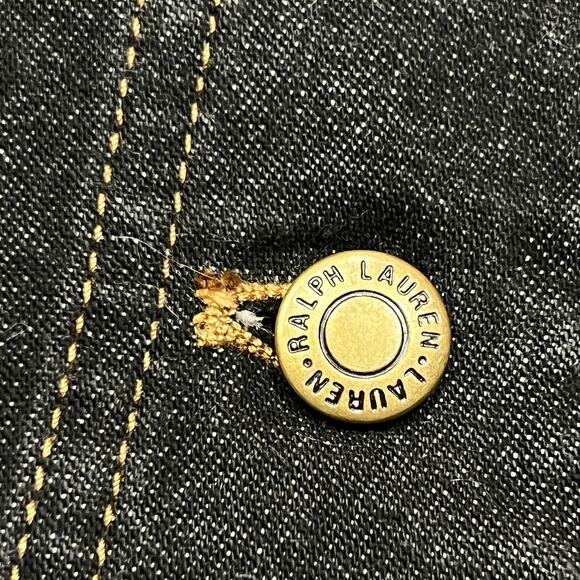 Ralph Lauren Denim Short Skirt Sz 12 Button Front Cargo Pockets Dark Wash A-Line - Picture 7 of 13